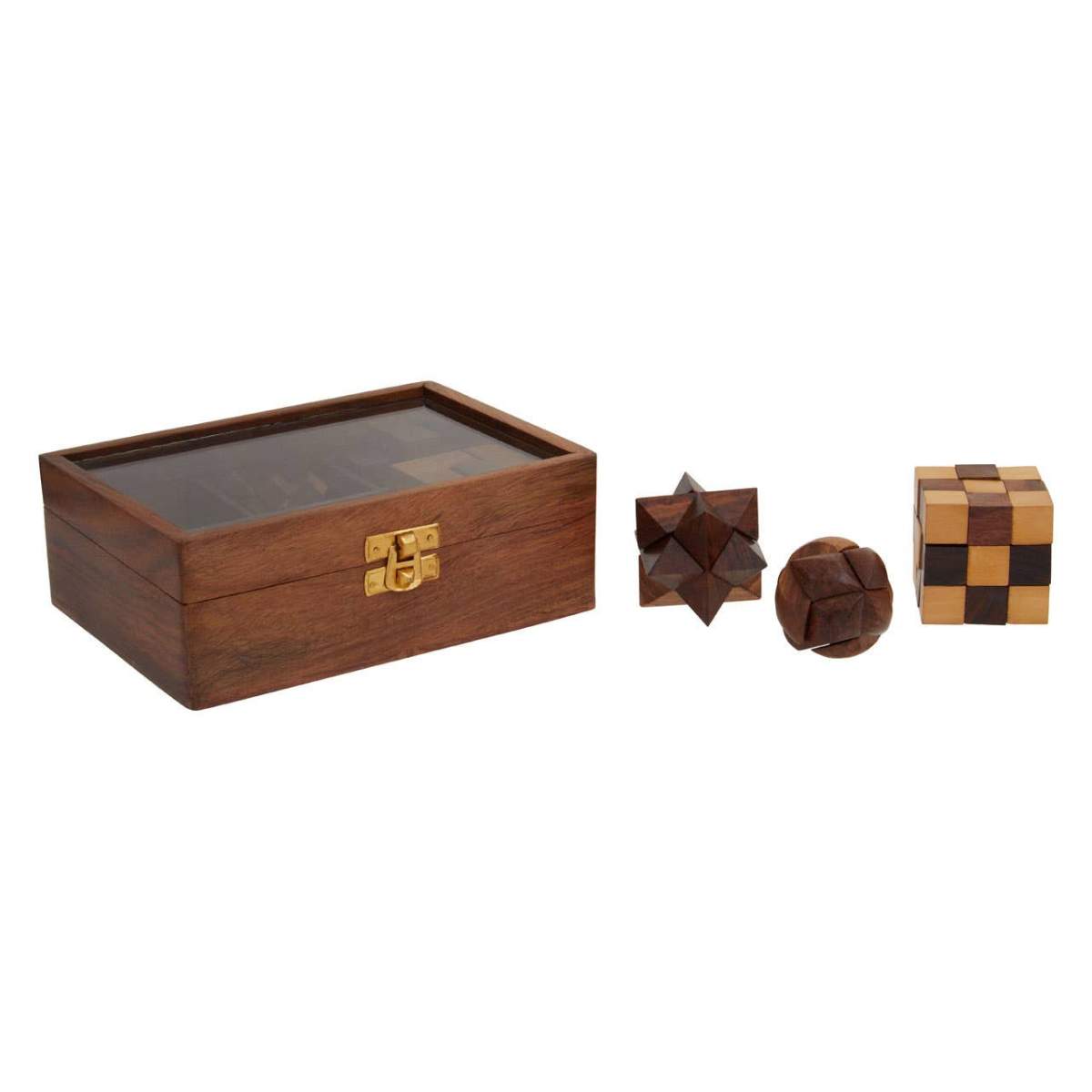Beaumonde Home Churchill Games Sheesham Wood 6 Piece 3D Puzzle Set