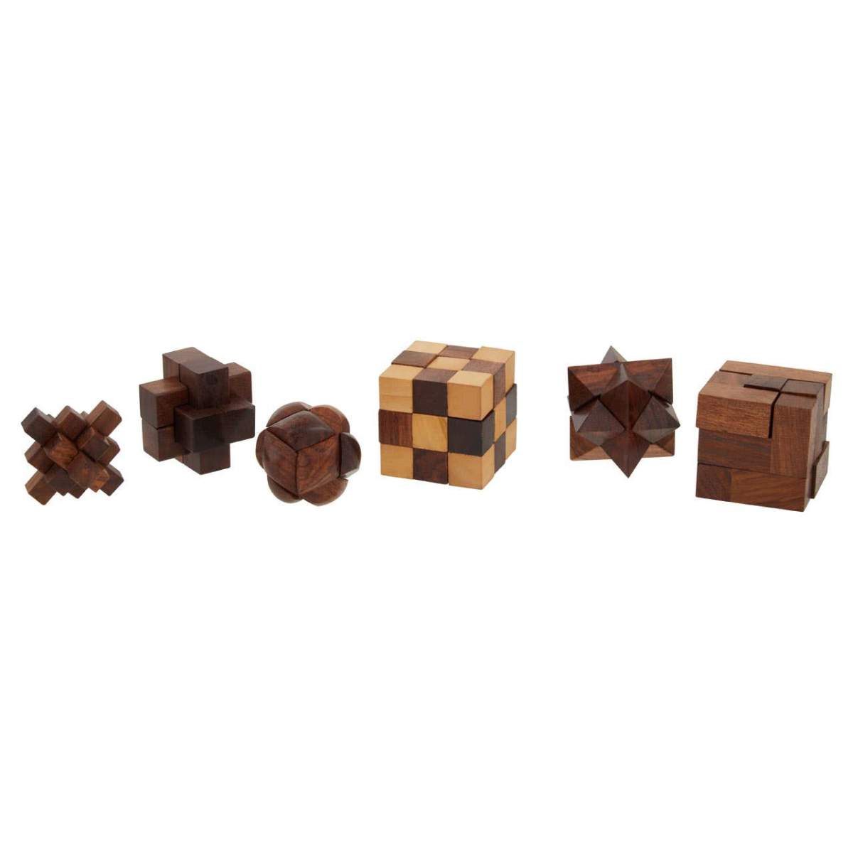 Beaumonde Home Churchill Games Sheesham Wood 6 Piece 3D Puzzle Set