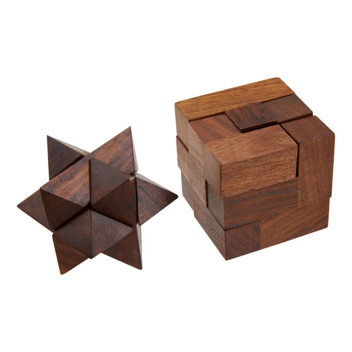 Beaumonde Home Churchill Games Sheesham Wood 6 Piece 3D Puzzle Set