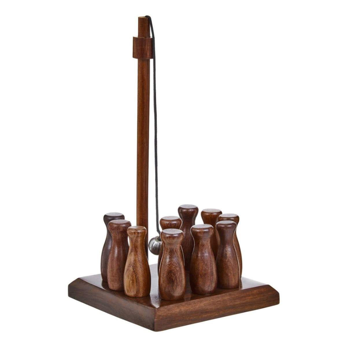 Beaumonde Home Churchill Games Sheesham Wood Bar Skittle Set