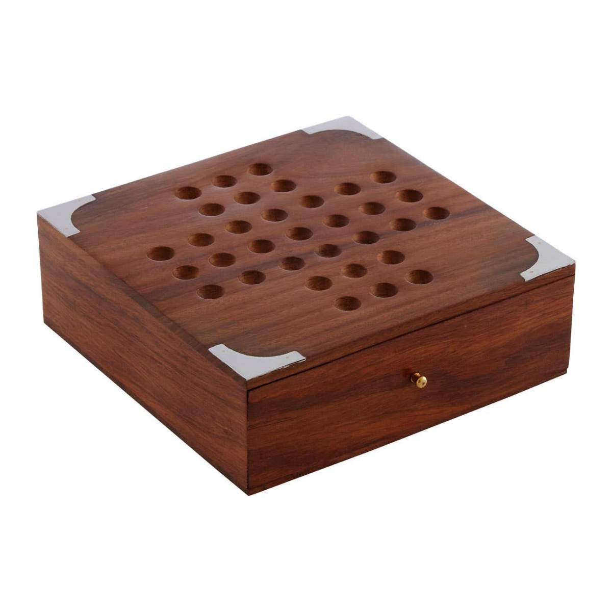 Beaumonde Home Churchill Games Sheesham Wood Solitaire Game