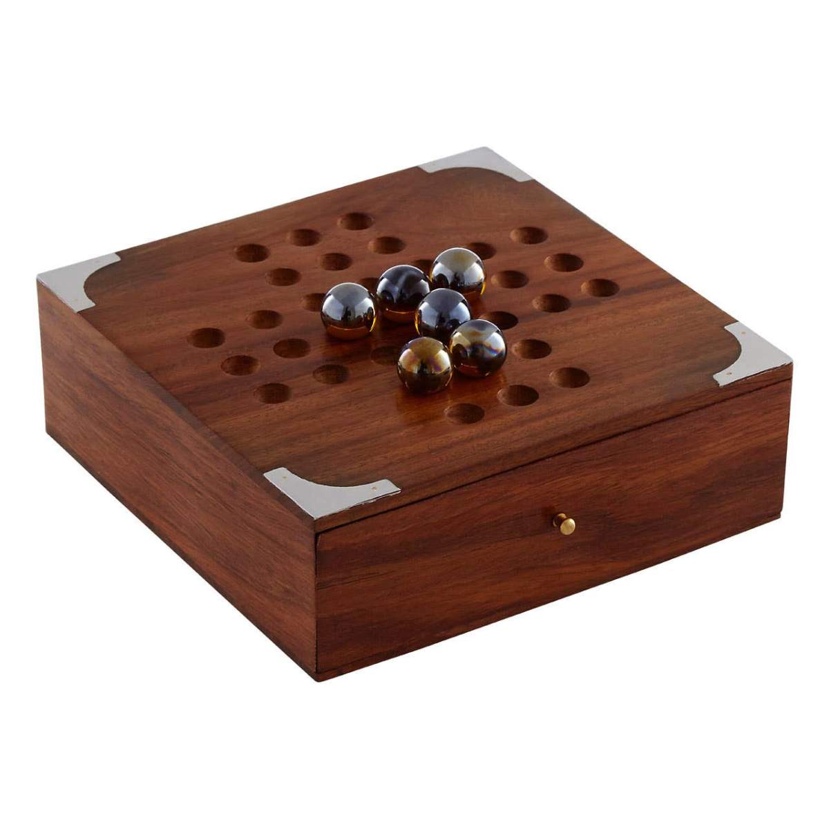 Beaumonde Home Churchill Games Sheesham Wood Solitaire Game