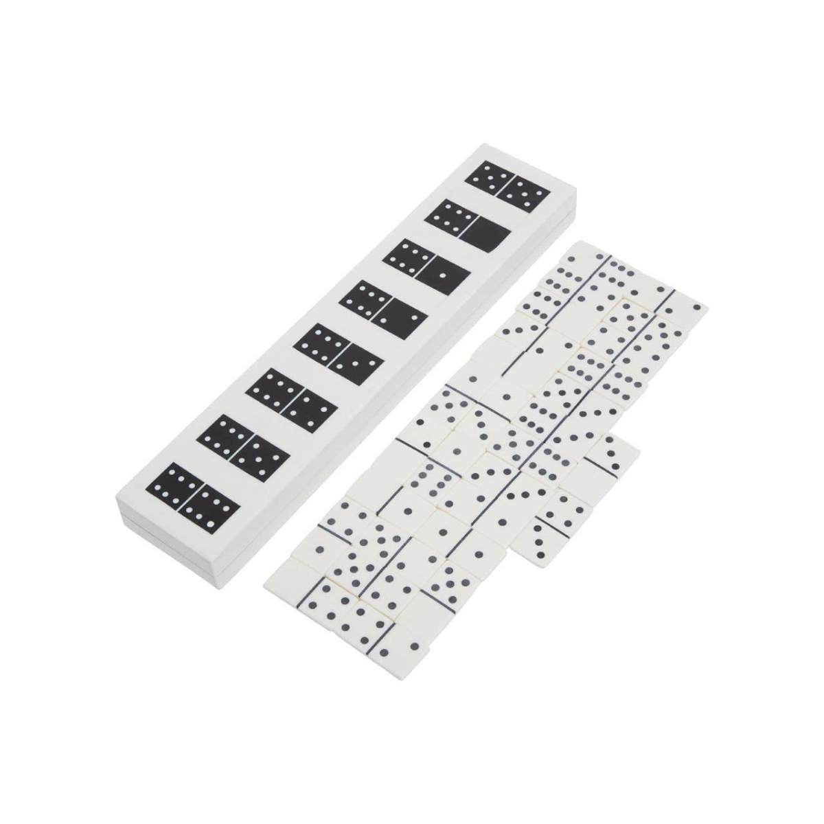 Beaumonde Home Churchill Games White and Black Finish Domino Box