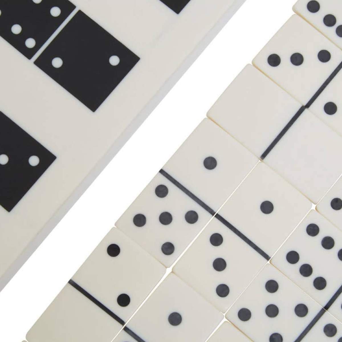 Beaumonde Home Churchill Games White and Black Finish Domino Box
