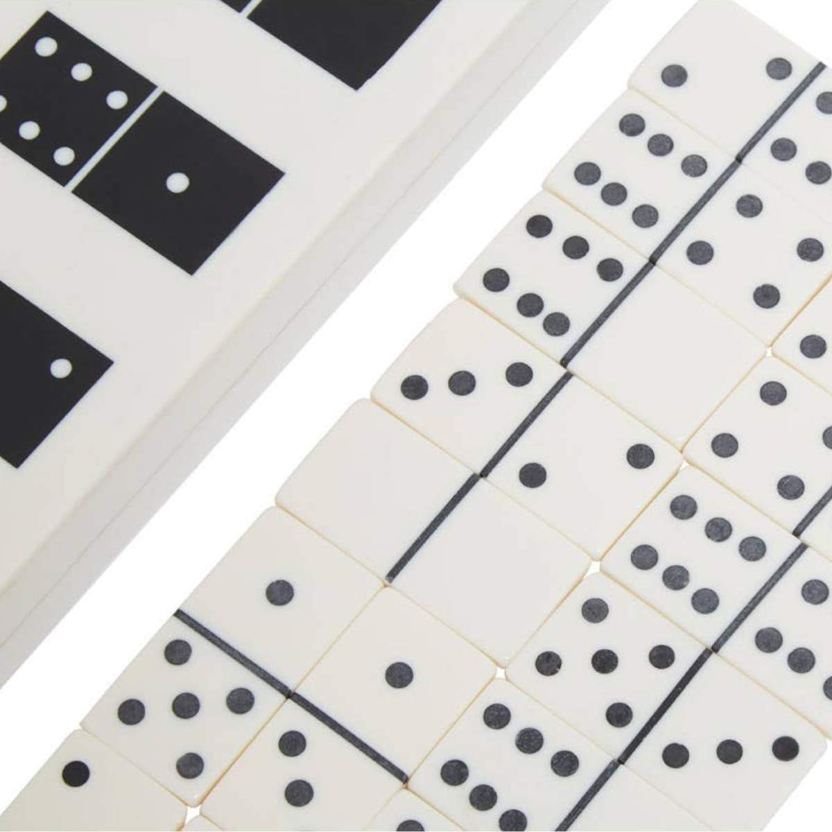 Beaumonde Home Churchill Games White and Black Finish Domino Box