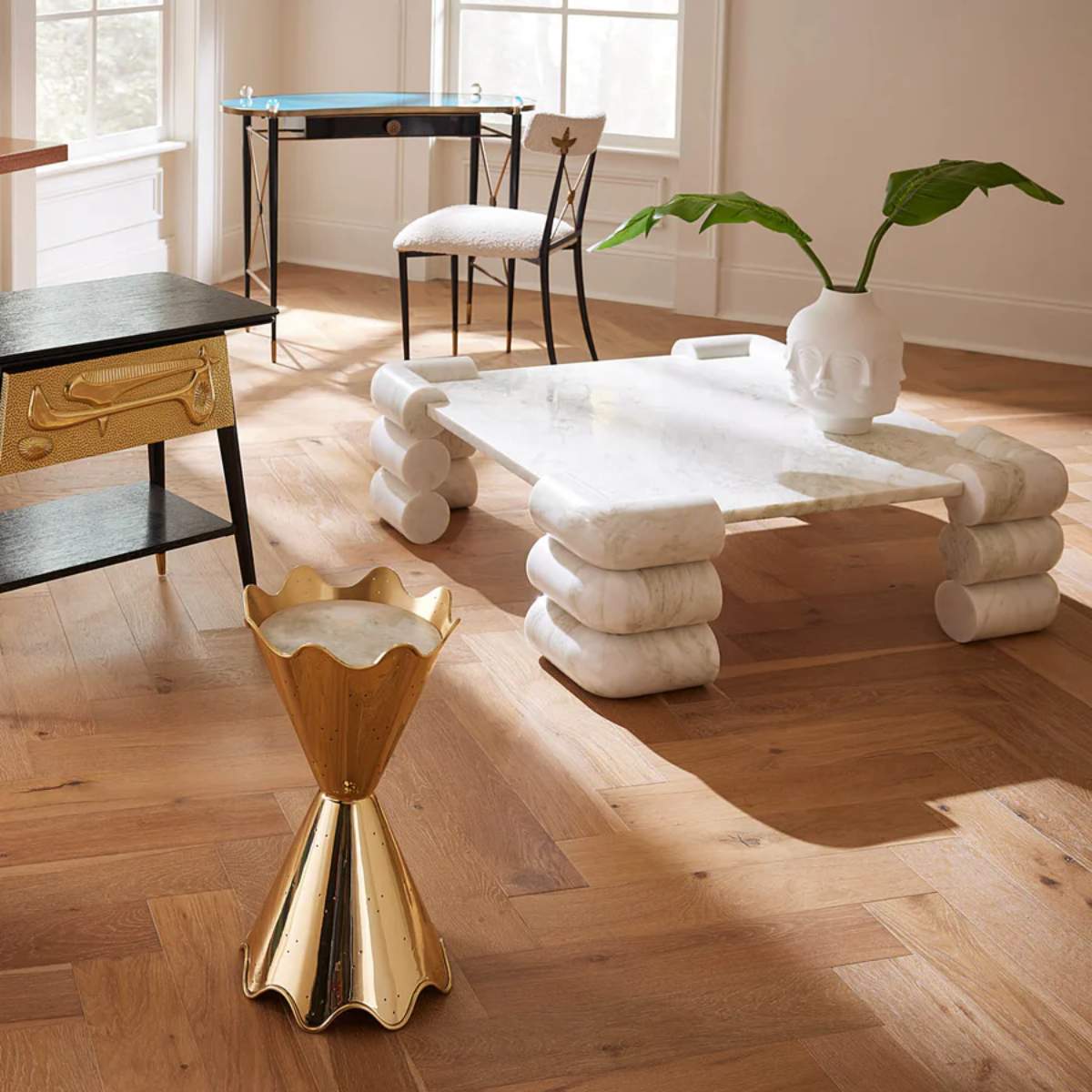Jonathan Adler Circuit Marble Cocktail Table