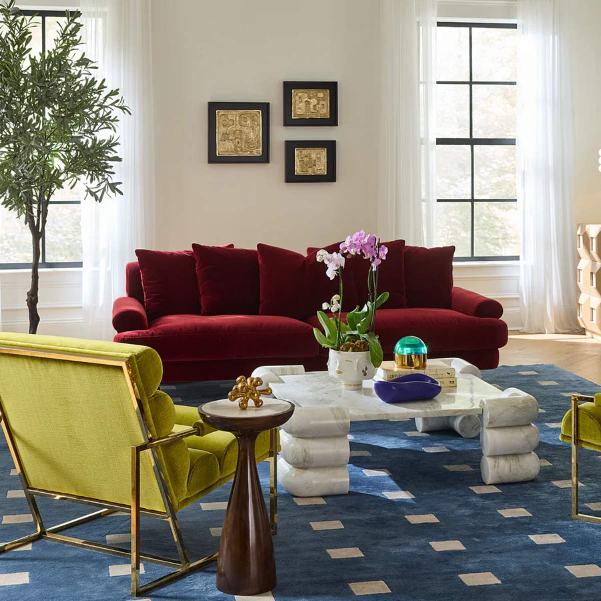 Jonathan Adler Circuit Marble Cocktail Table