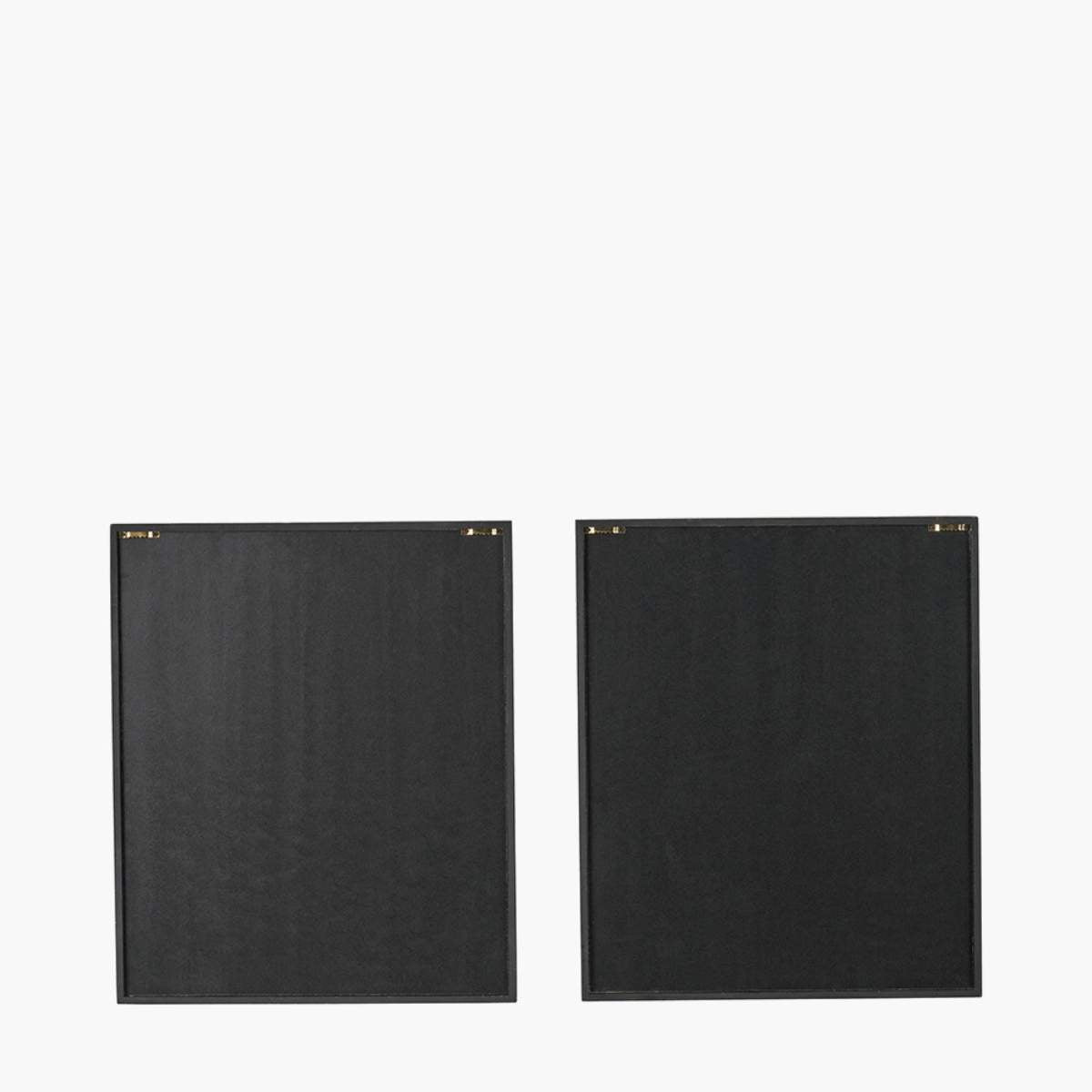 Pacific Lifestyle S/2 Circular Pattern Natural Paper Design Wall Art with Black Frames