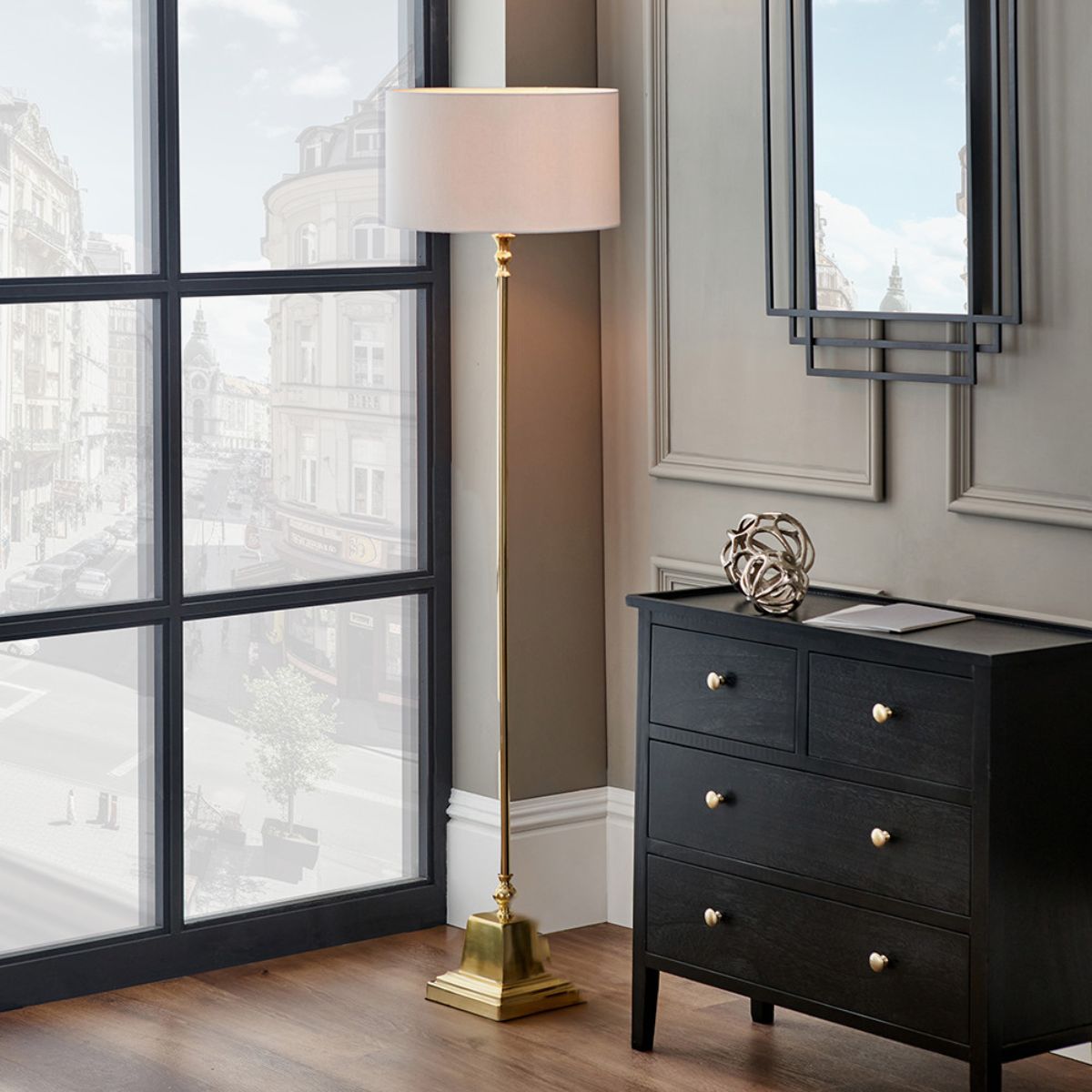 Pacific Lifestyle Claudius Gold Metal Stick Floor Lamp Base