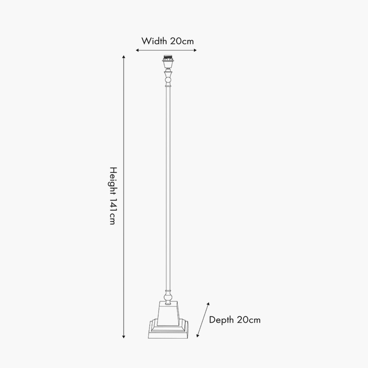 Pacific Lifestyle Claudius Nickel Metal Stick Floor Lamp Base