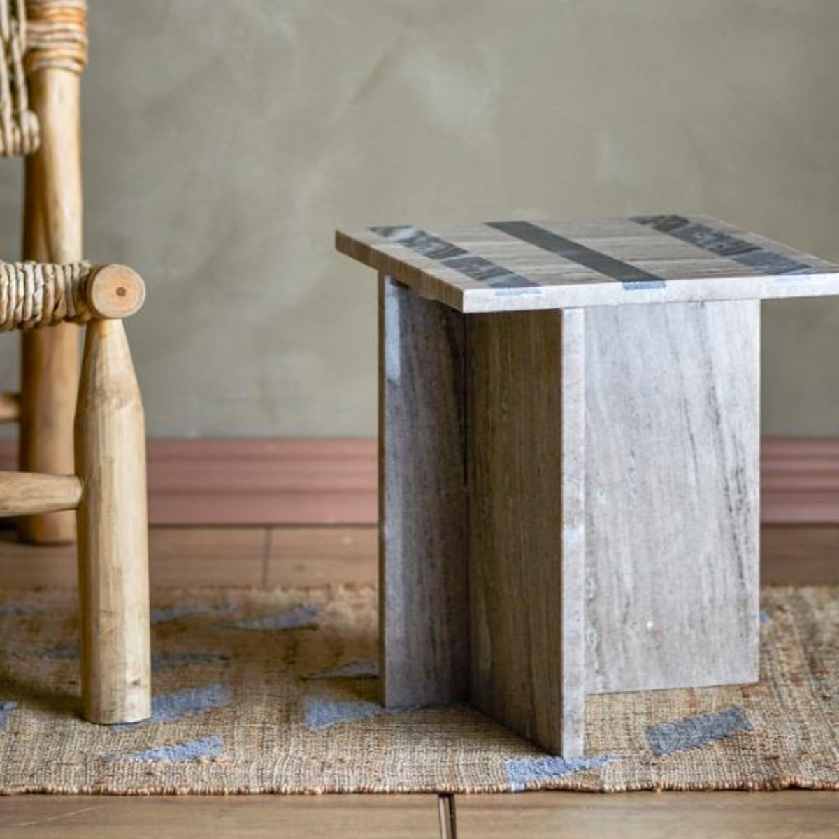 Bloomingville Clea Side Table - Brown Marble