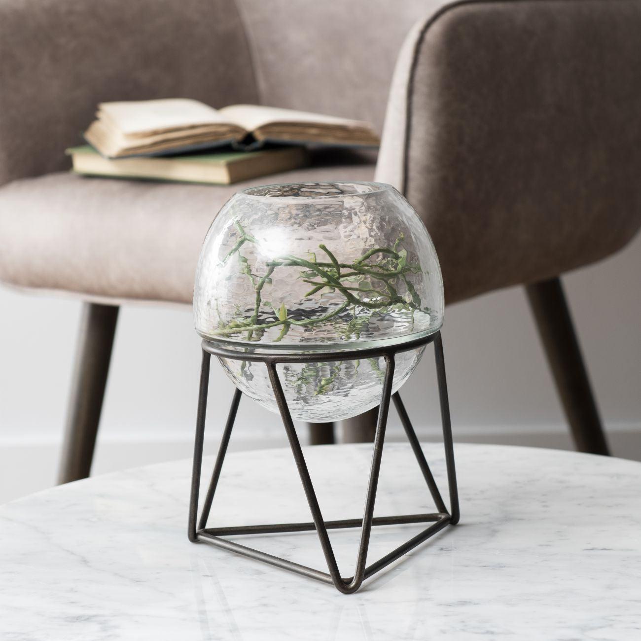 Clear Glass Planter - Small - Table Top-Beaumonde