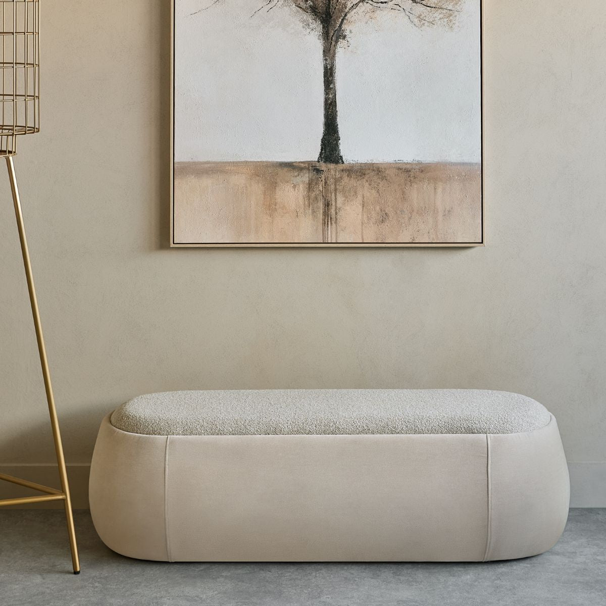 Libra Interiors Clemance Storage Bench Mushroom