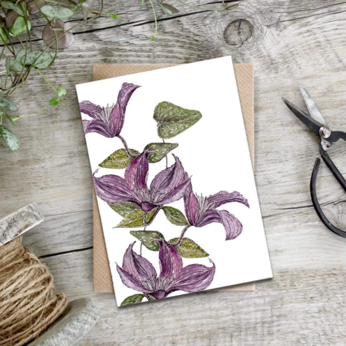 Toasted Crumpet Clematis Card