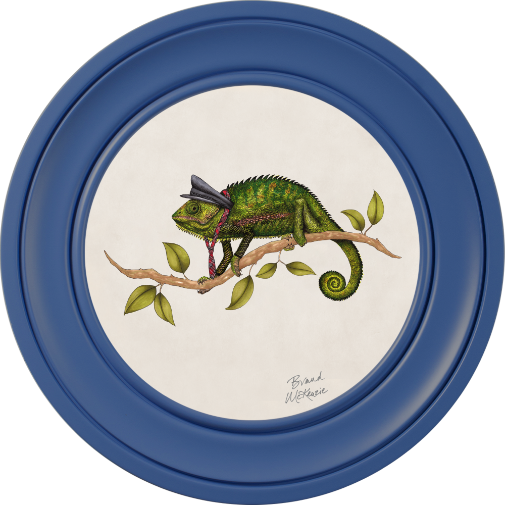 Brand McKenzie Punk Rocks Cleo Framed Round Art Print with Chalk White Background