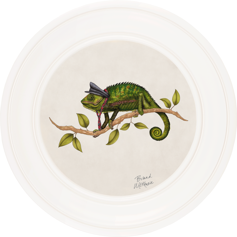 Brand McKenzie Punk Rocks Cleo Framed Round Art Print with Chalk White Background