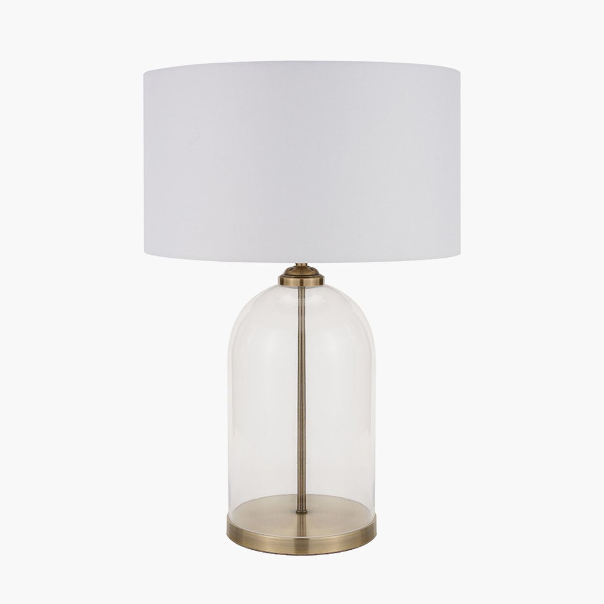 Pacific Lifestyle Cloche Clear Glass and Antique Brass Table Lamp