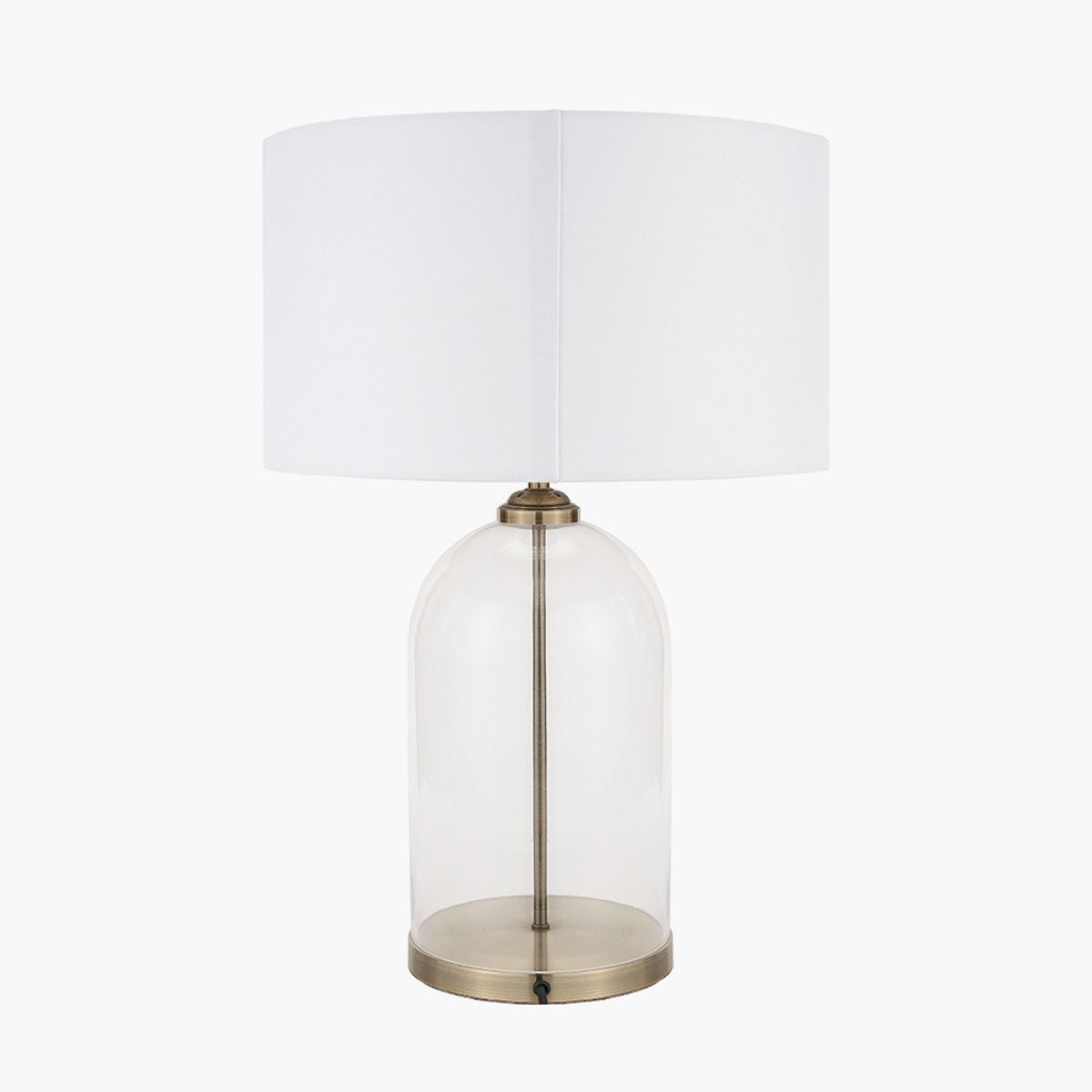 Pacific Lifestyle Cloche Clear Glass and Antique Brass Table Lamp