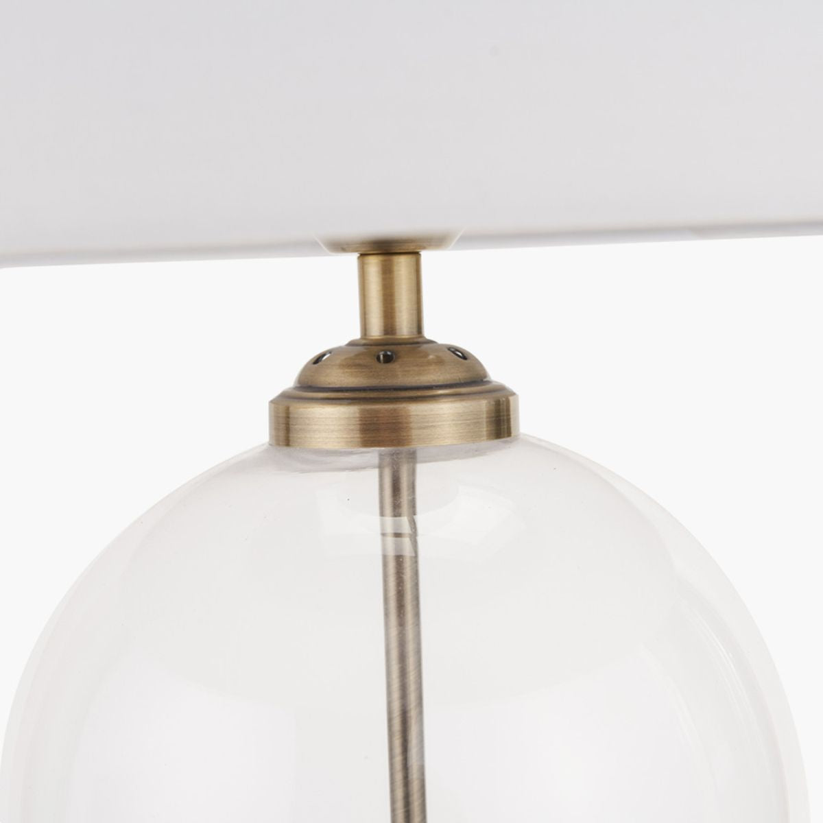 Pacific Lifestyle Cloche Clear Glass and Antique Brass Table Lamp