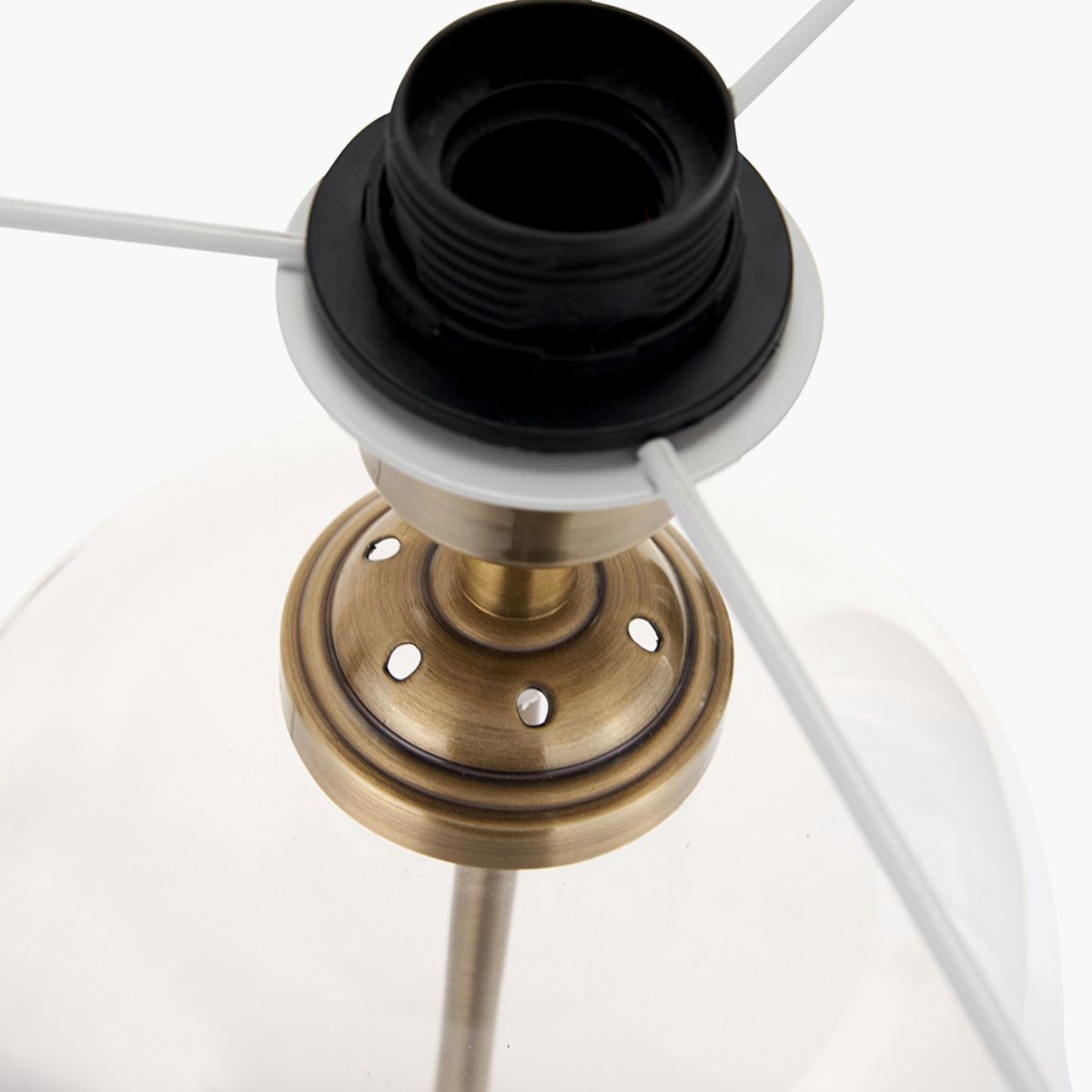 Pacific Lifestyle Cloche Clear Glass and Antique Brass Table Lamp