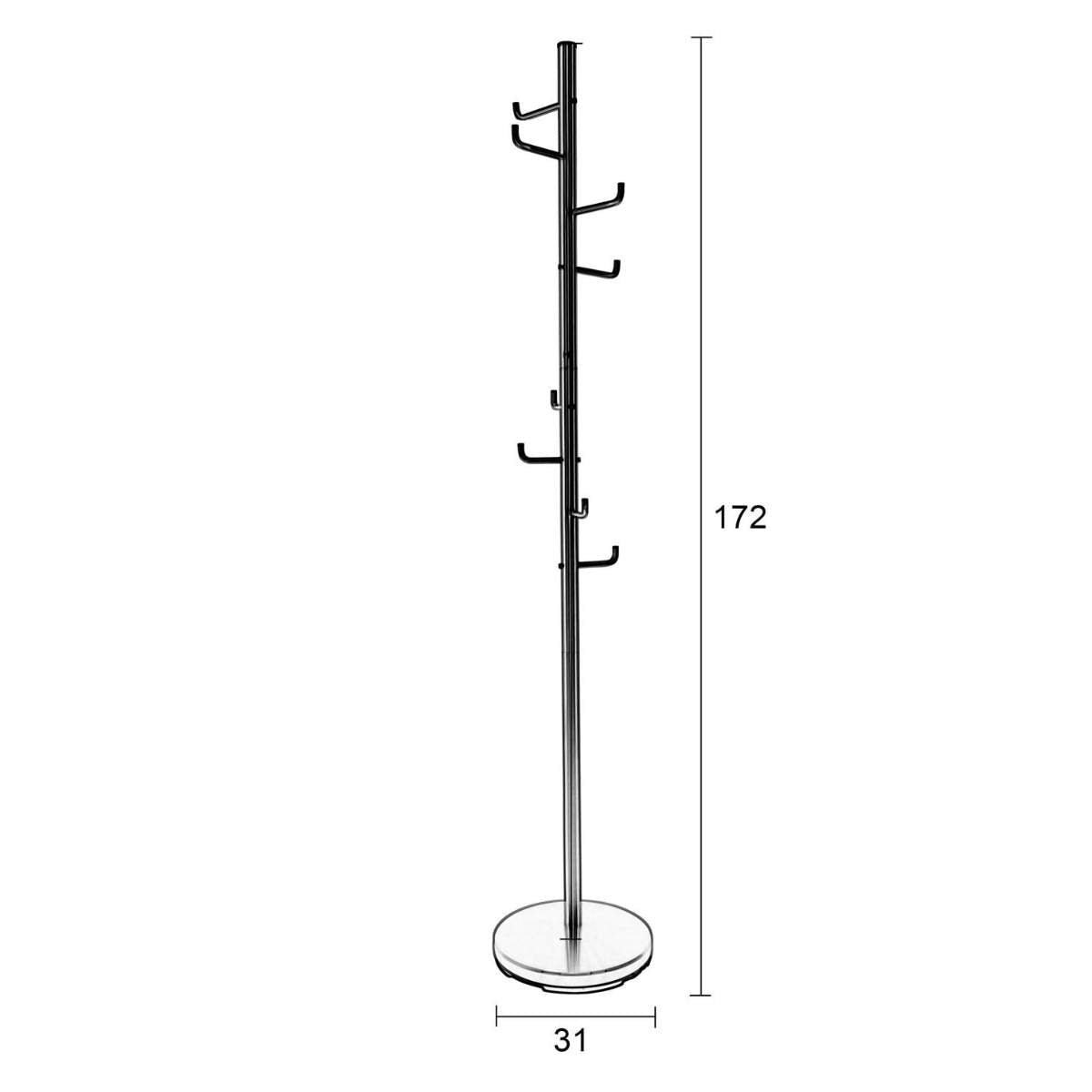 Beau&Co Coat Rack Hooked Satin Nickel