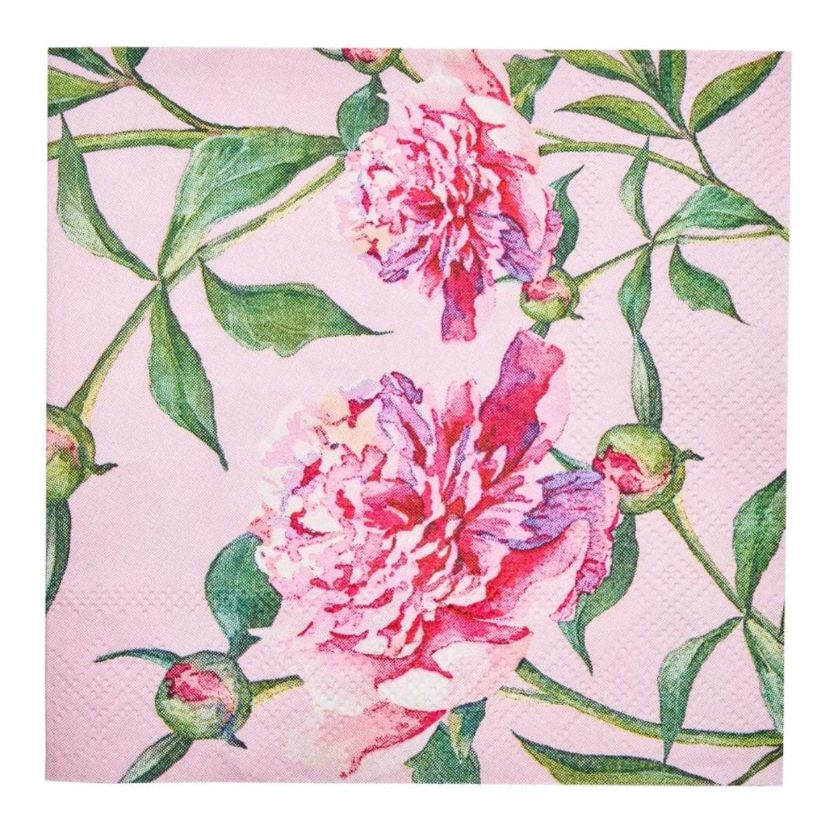 Miss Cayce's Cocktail Napkin, Pink Peonies