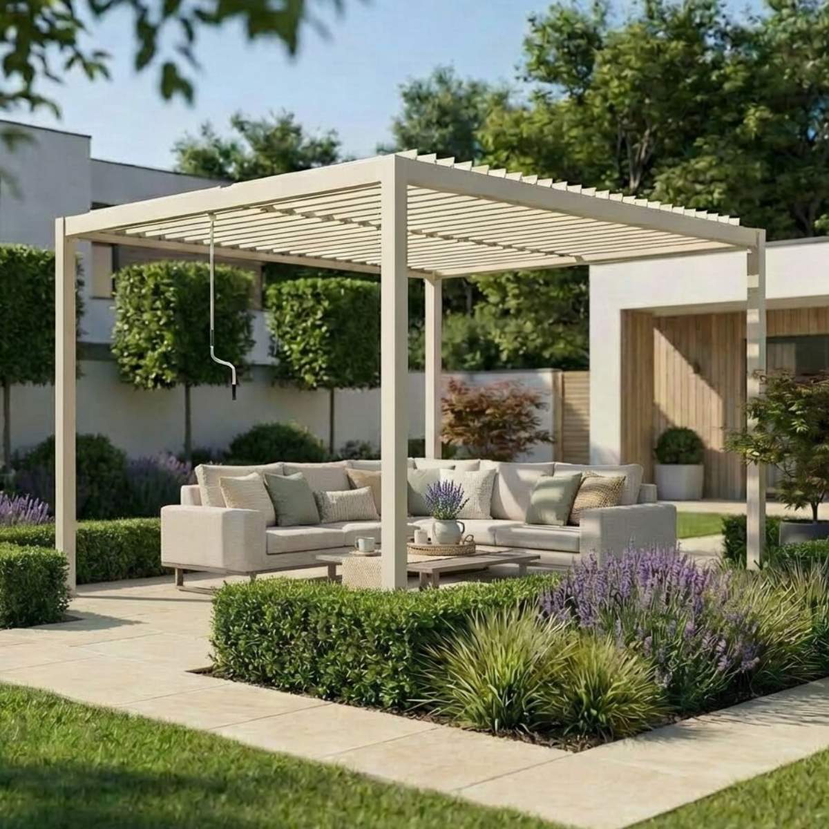 Maze - Como 3m x 4m Aluminium Garden Pergola With LED Lights