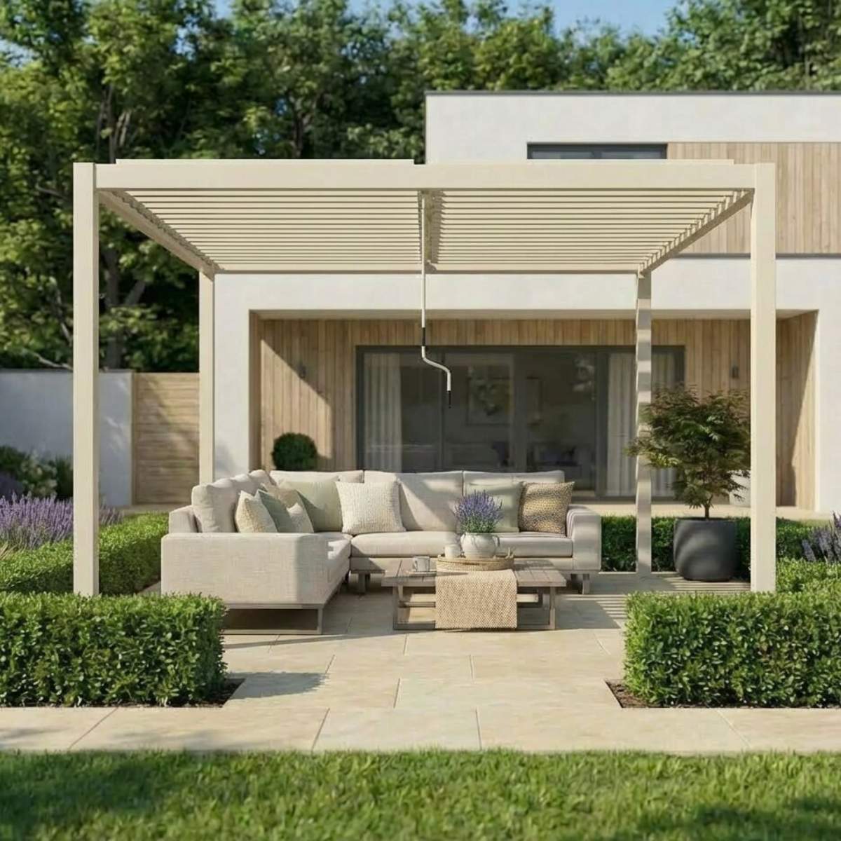 Maze - Como 3m x 4m Aluminium Garden Pergola With LED Lights