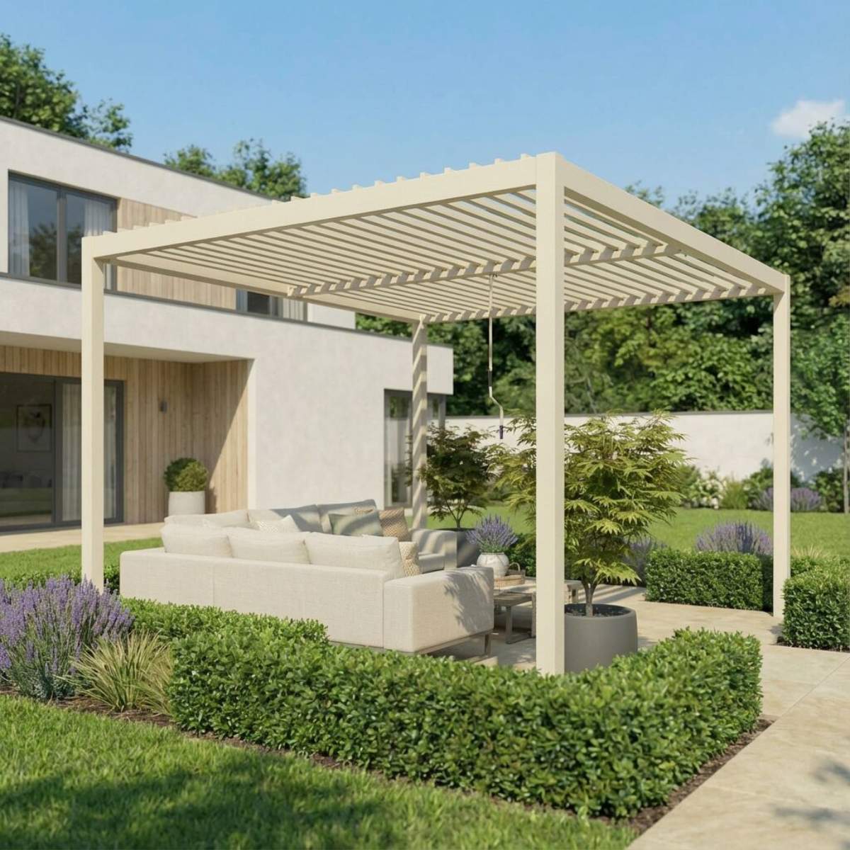 Maze - Como 3m x 4m Aluminium Garden Pergola With LED Lights