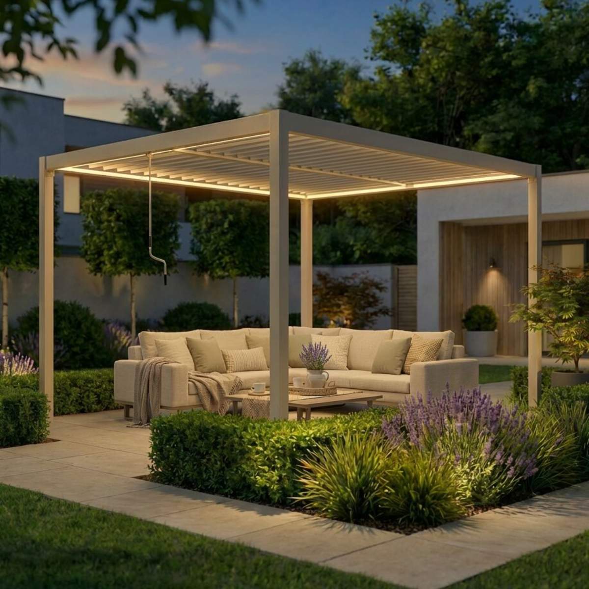Maze - Como 3m x 4m Aluminium Garden Pergola With LED Lights