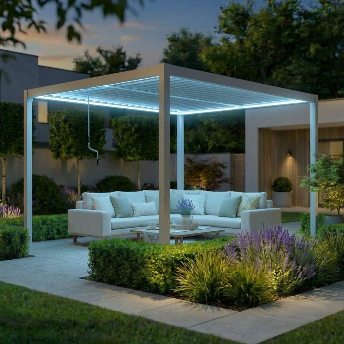 Maze - Como 3m x 4m Aluminium Garden Pergola With LED Lights