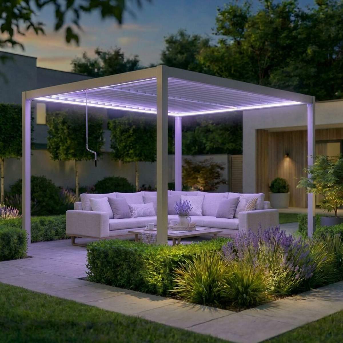 Maze - Como 3m x 4m Aluminium Garden Pergola With LED Lights