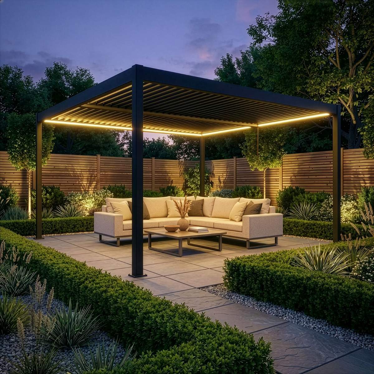 Maze - Como 4m x 4m Aluminium Metal Outdoor Garden Pergola