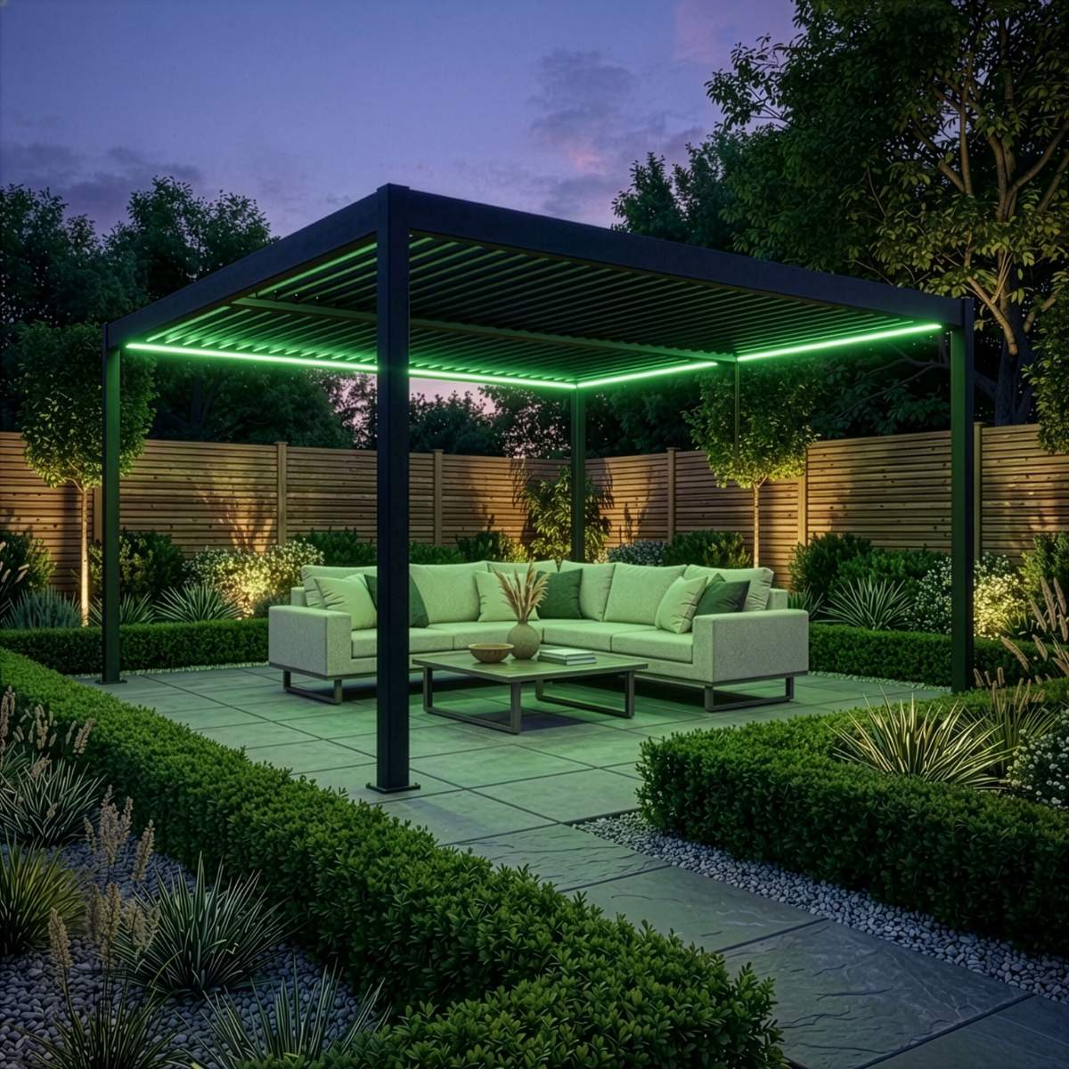 Maze - Como 4m x 4m Aluminium Metal Outdoor Garden Pergola