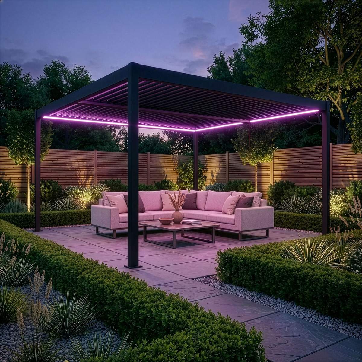 Maze - Como 4m x 4m Aluminium Metal Outdoor Garden Pergola