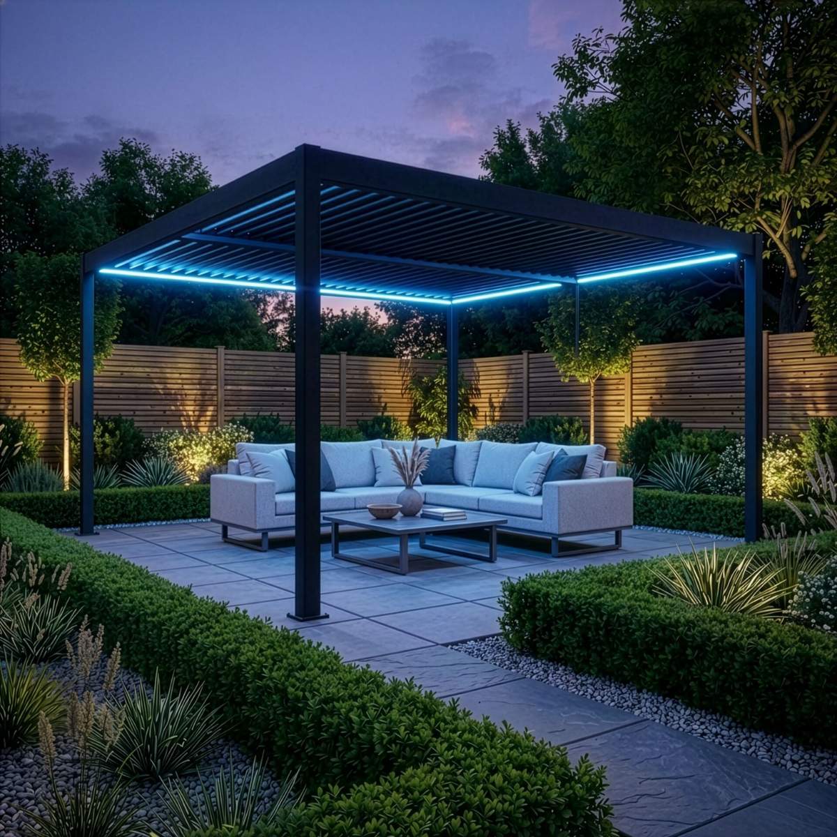 Maze - Como 4m x 4m Aluminium Metal Outdoor Garden Pergola