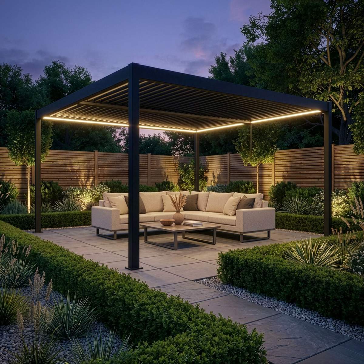 Maze - Como 4m x 4m Aluminium Metal Outdoor Garden Pergola