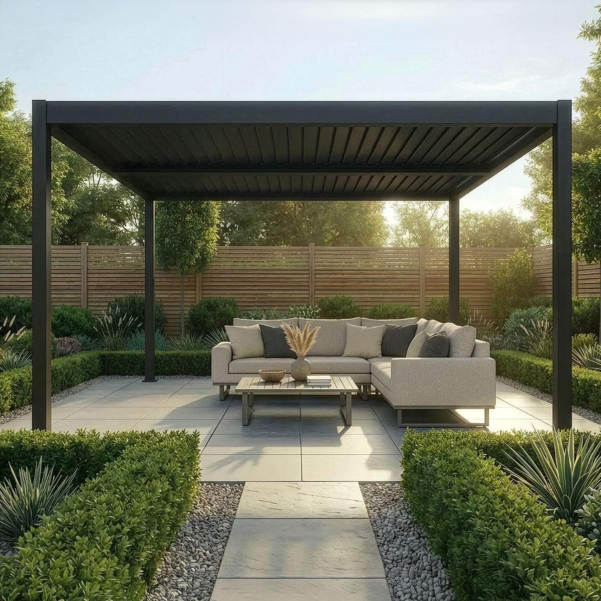 Maze - Como 4m x 4m Aluminium Metal Outdoor Garden Pergola
