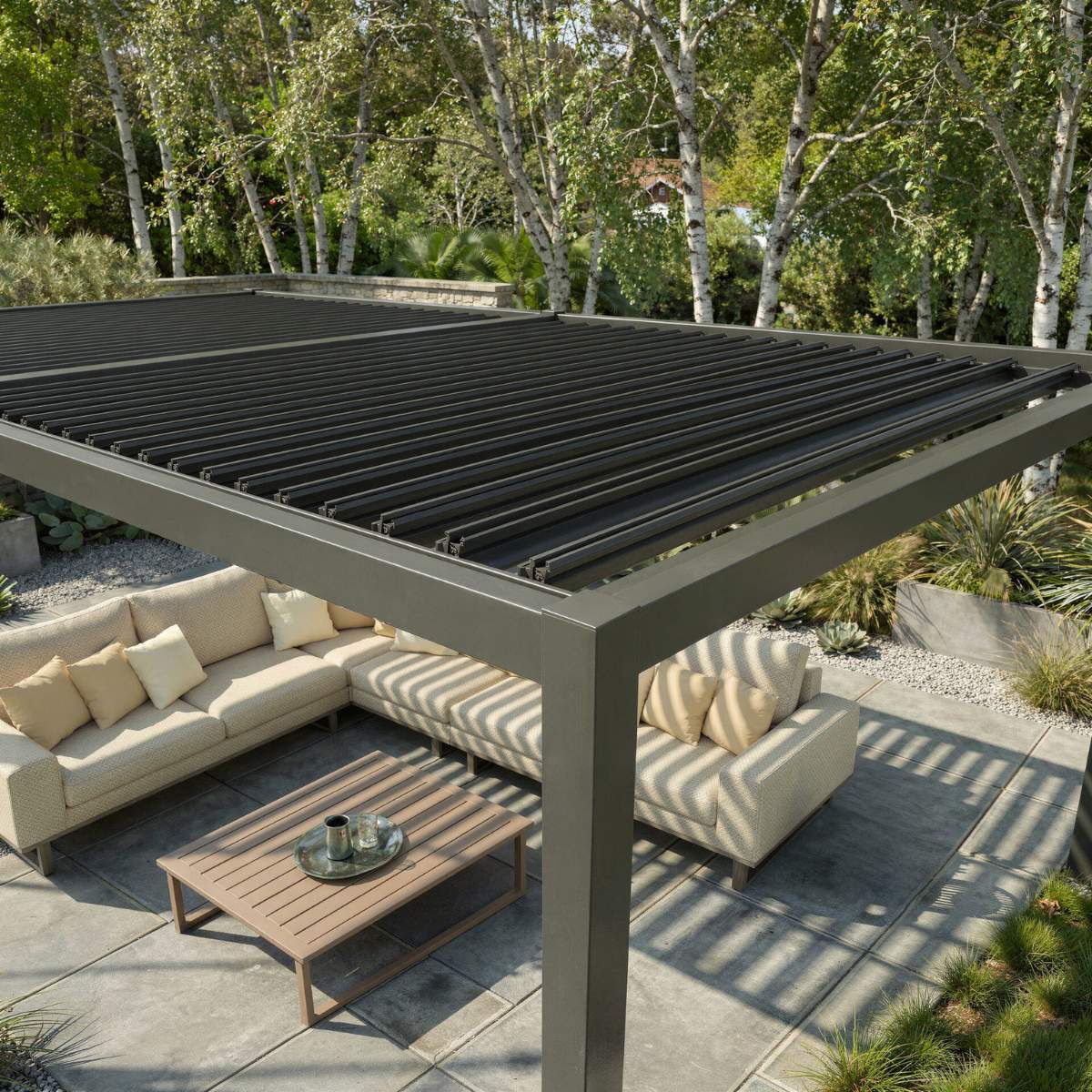 Maze - Como 7.8m x 4m Aluminium Metal Outdoor Garden Pergola
