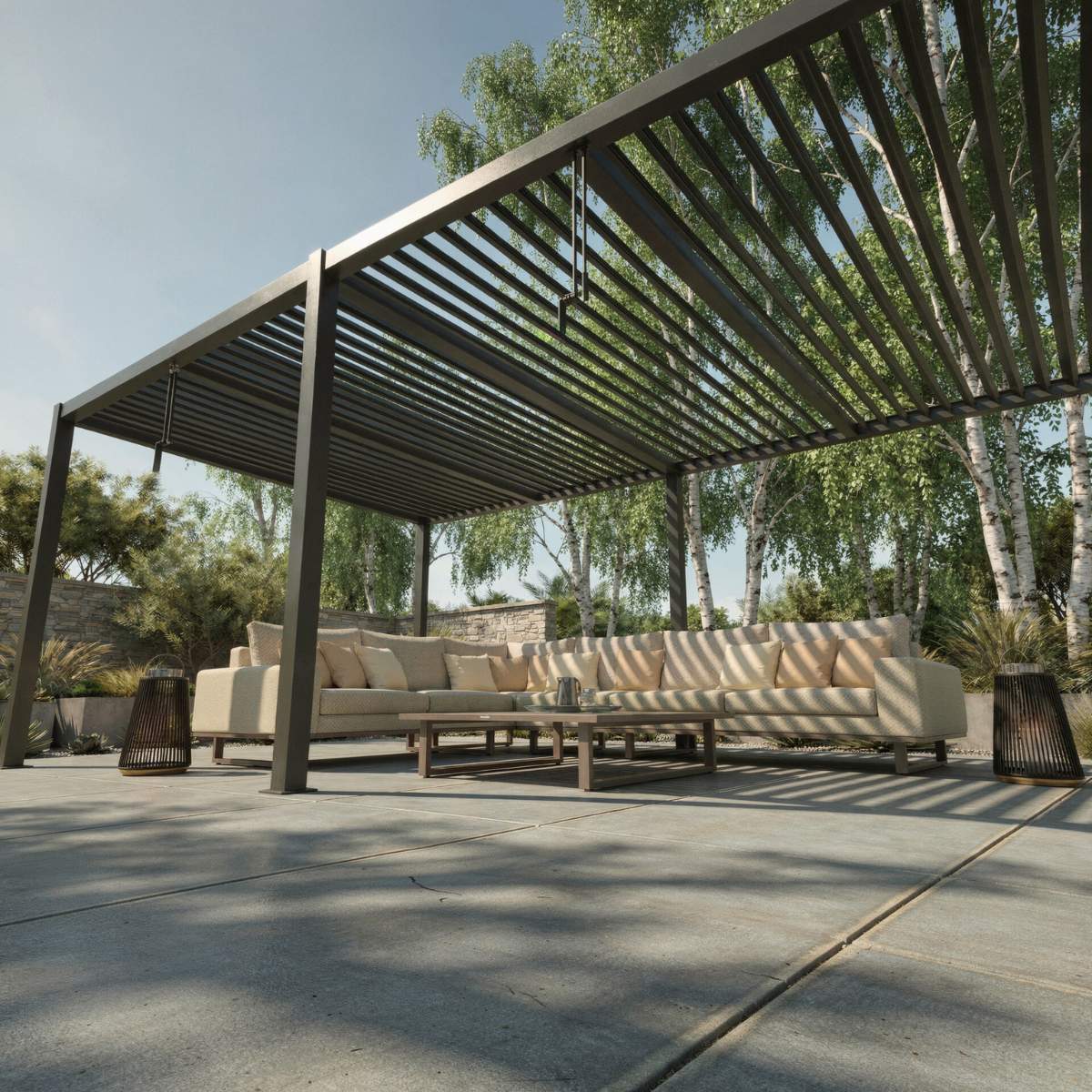Maze - Como 7.8m x 4m Aluminium Metal Outdoor Garden Pergola
