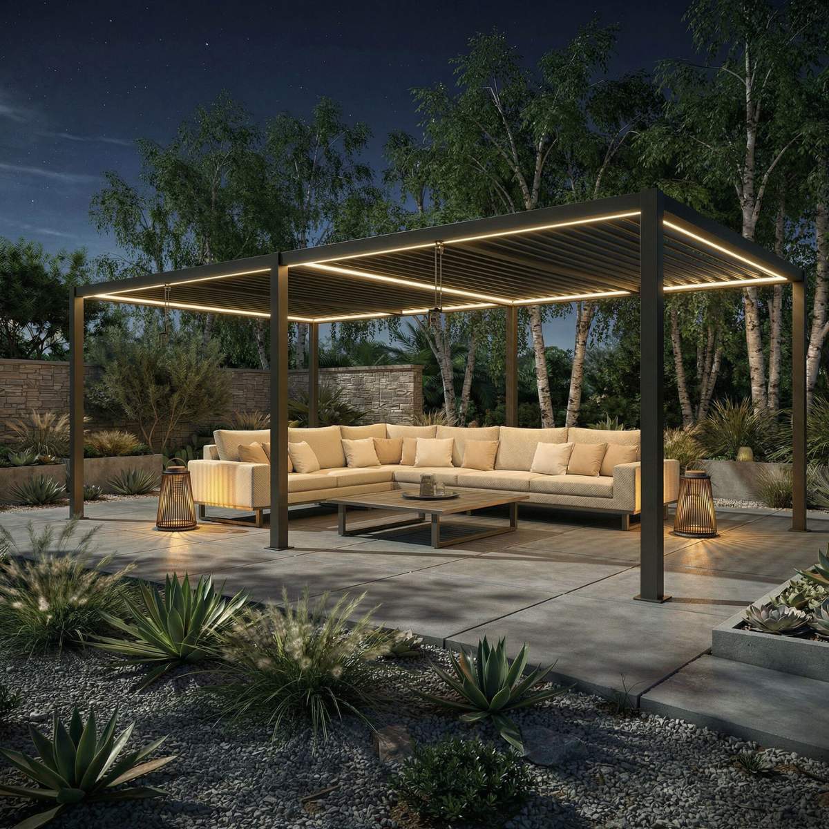 Maze - Como 7.8m x 4m Aluminium Metal Outdoor Garden Pergola