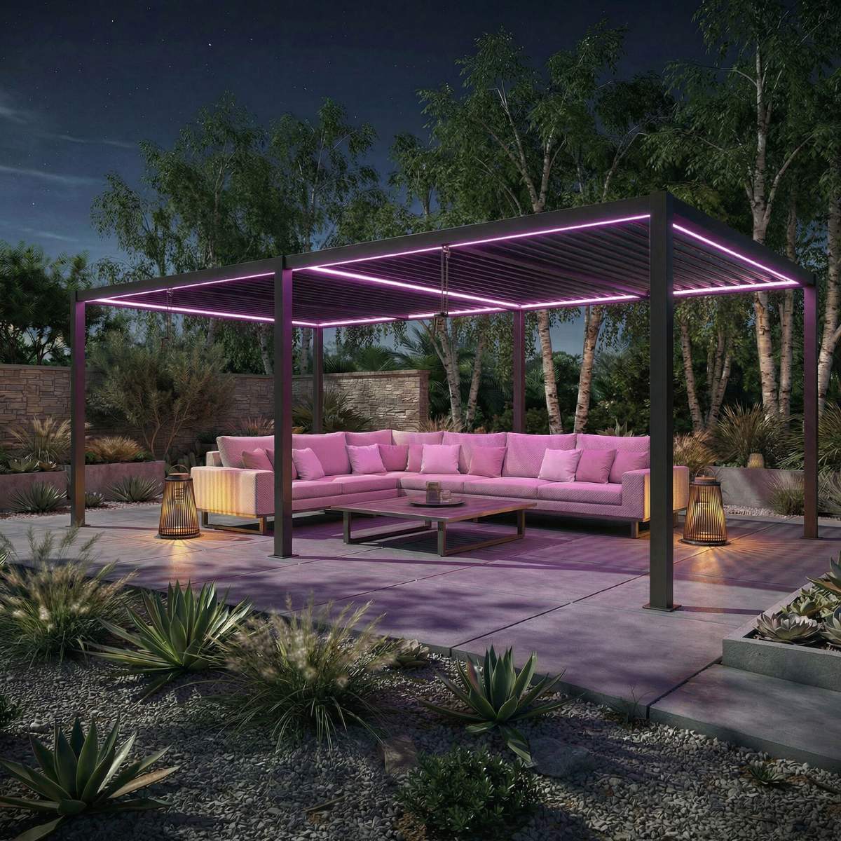Maze - Como 7.8m x 4m Aluminium Metal Outdoor Garden Pergola