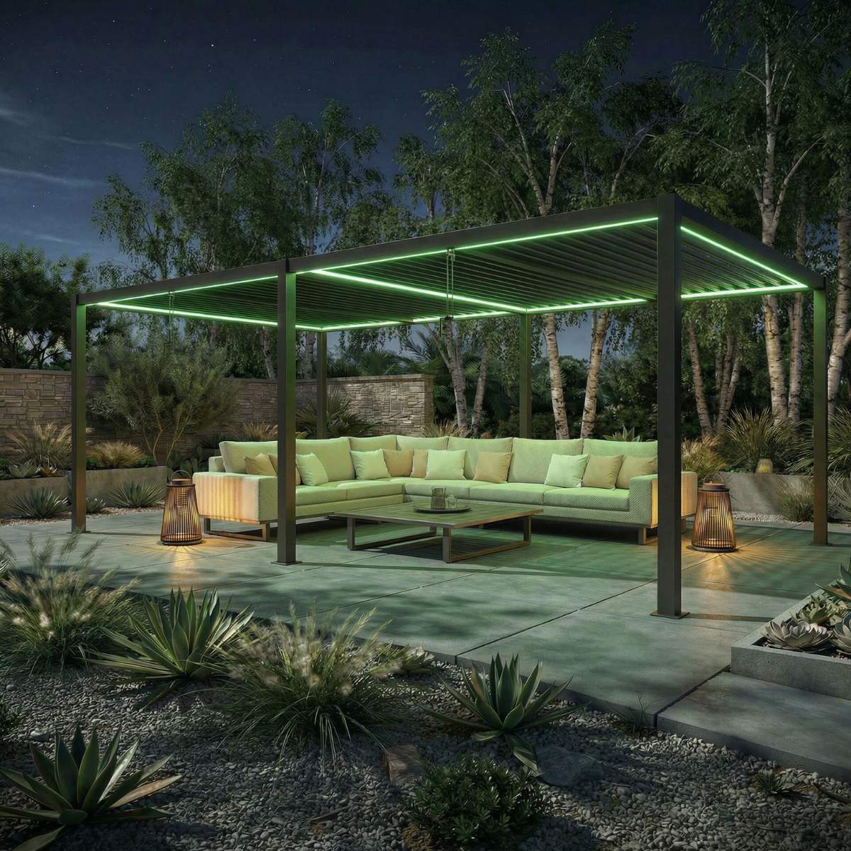 Maze - Como 7.8m x 4m Aluminium Metal Outdoor Garden Pergola