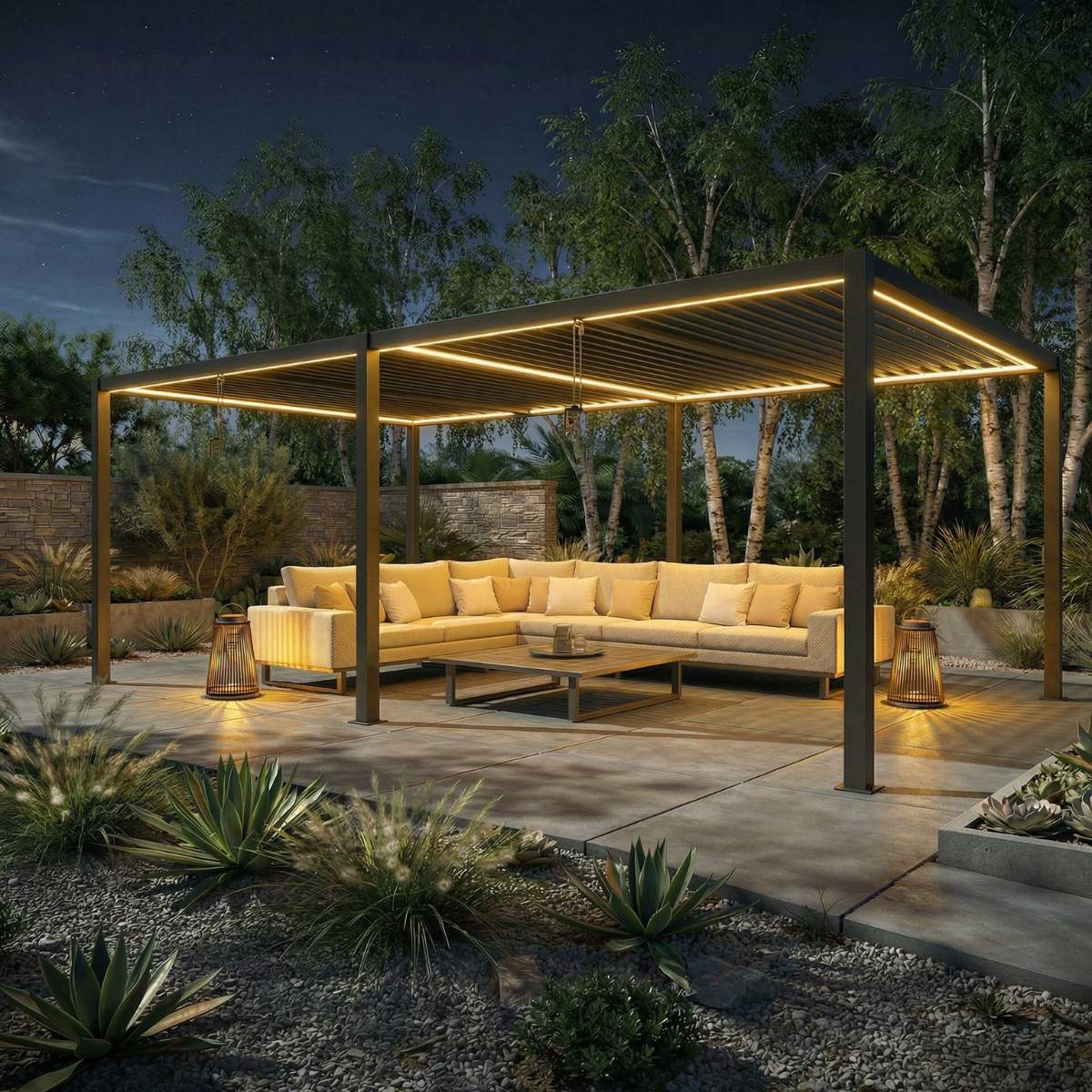Maze - Como 7.8m x 4m Aluminium Metal Outdoor Garden Pergola