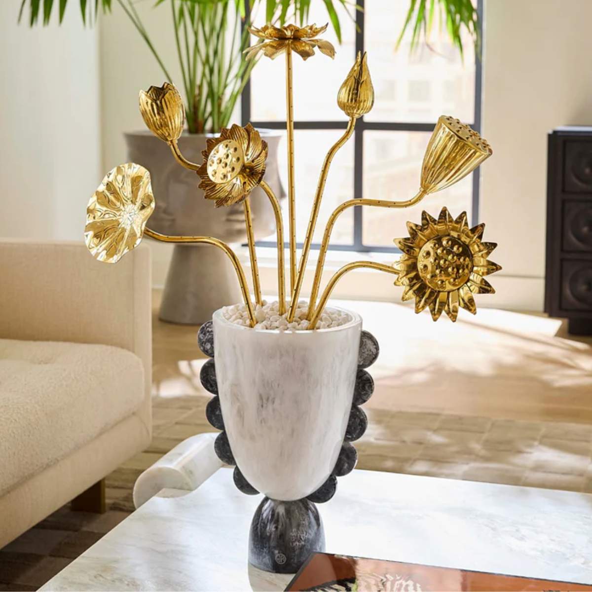 Jonathan Adler Como Black & White Disc Urn