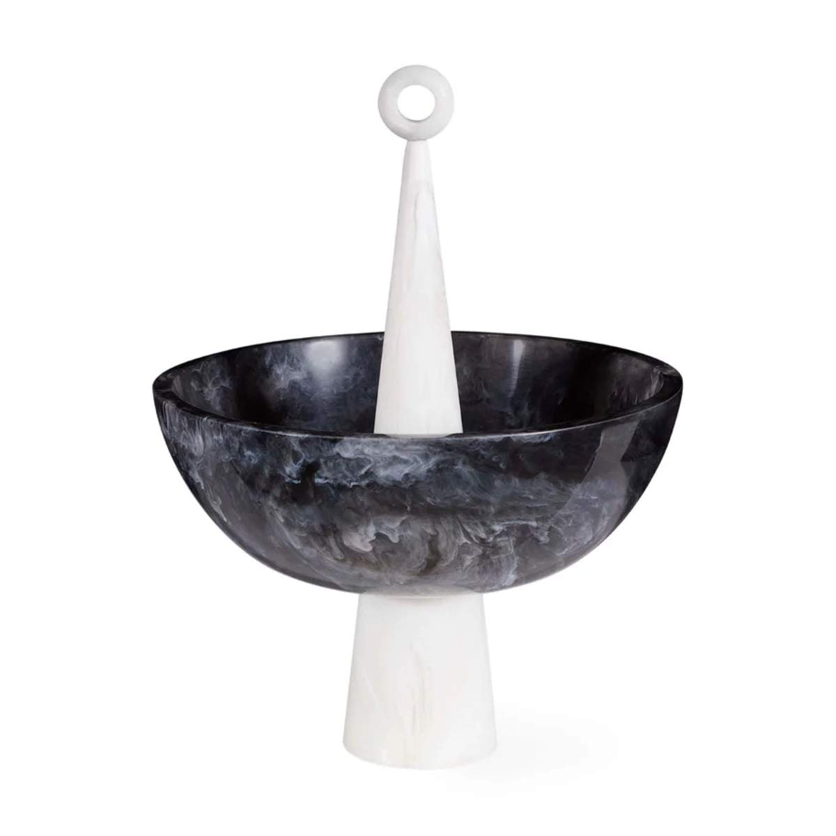 Jonathan Adler Como Black & White Finial Bowl