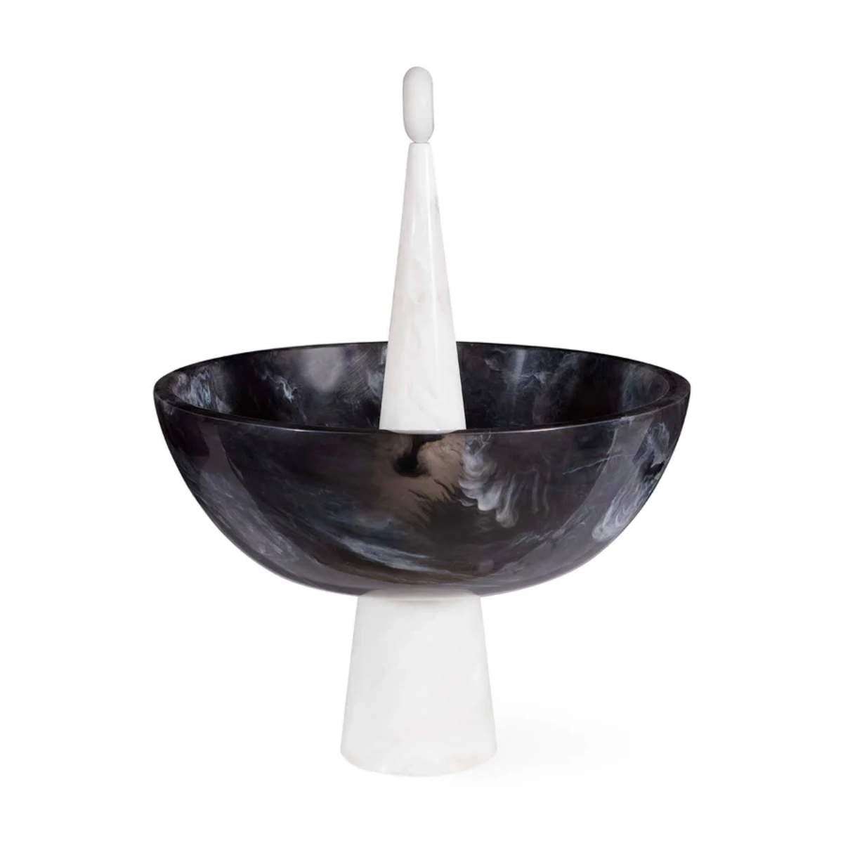 Jonathan Adler Como Black & White Finial Bowl
