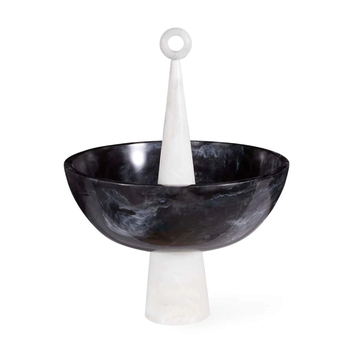 Jonathan Adler Como Black & White Finial Bowl