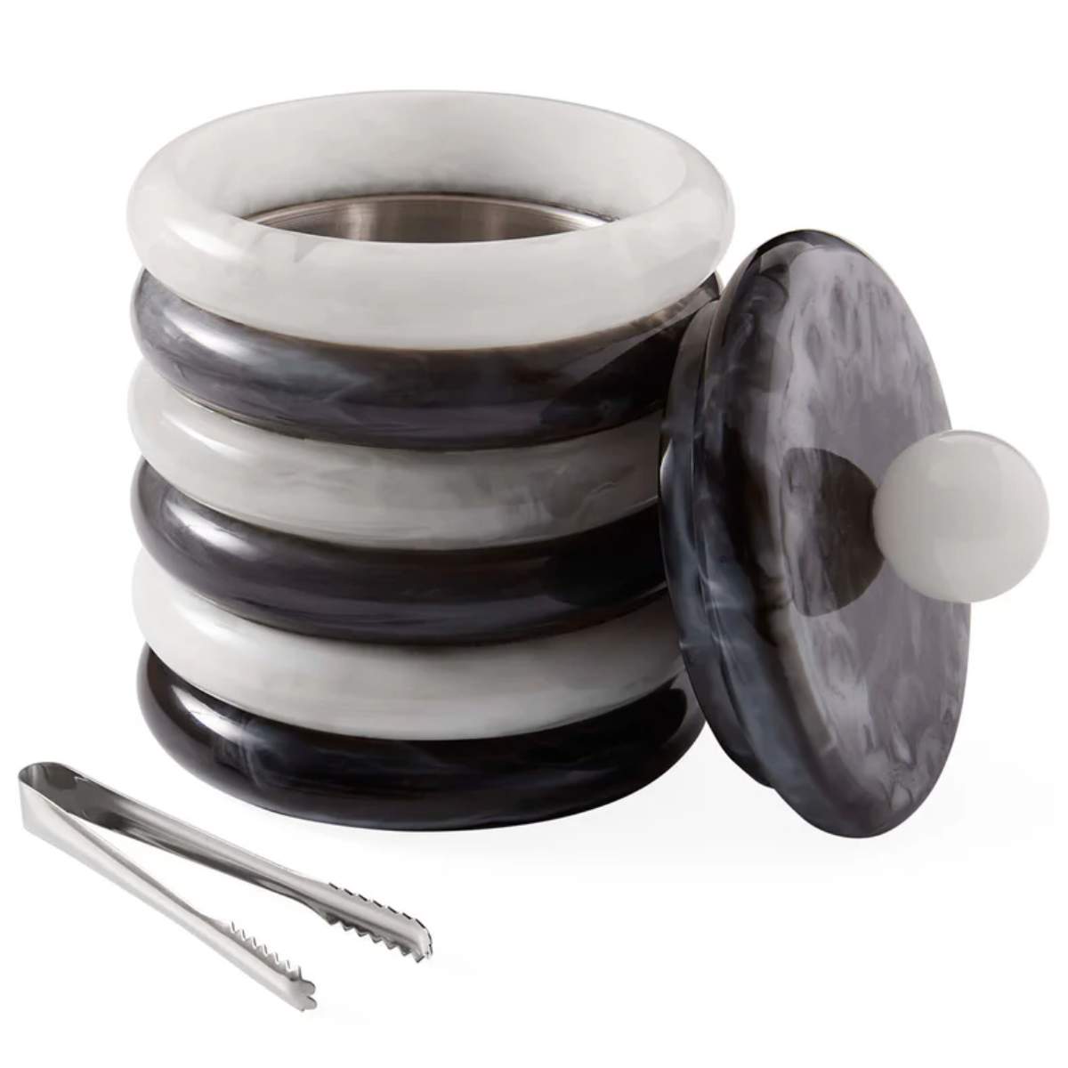 Jonathan Adler Como Black & White Ice Bucket