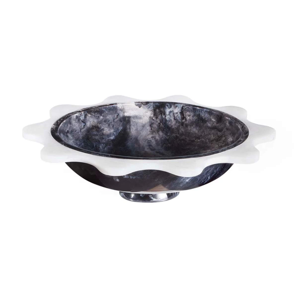 Jonathan Adler Como Black & White Ripple Bowl